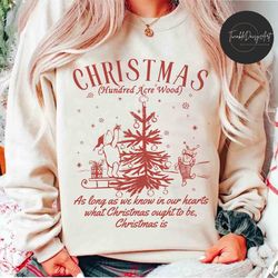 vintage winnie the pooh christmas sweatshirt, pooh and friends christmas tree shirt, disneyland disneyworld pooh gift, p