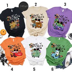 disney cars halloween shirts, disney halloween balloons shirt, halloween matching shirt, disney cars characters shirt, h