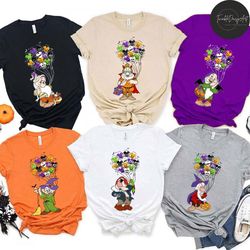 disney halloween snow white and the seven dwarfs shirt, seven dwarfs halloween balloons, disney family halloween party 2
