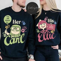 disney pixar up couple her carl his ellie shirt, disney honeymoon you will always be my greatest adventure tee, adventur