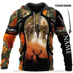 orange deer hunting a group of friends personalized unisex hoodie lh