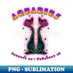 Aquarius 3b Raspberry - PNG Transparent Sublimation Design - Vibrant and Eye-Catching Typography