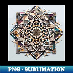 collage islamic art geometric patterns - png transparent digital download file for sublimation - revolutionize your designs