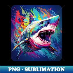 psychedelic white shark - vintage sublimation png download - instantly transform your sublimation projects