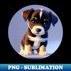 cute puppy design round sticker for print - creative sublimation png download - create with confidence