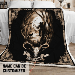 personalize hunting blanket, deer blanket