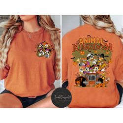 two-sided disney animal kingdom halloween shirt, mickey & friends animal kingdom shirt, safari mode shirt, custom name h