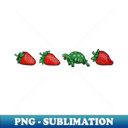 cute little turtle strawberry - trendy sublimation digital download - enhance your apparel with stunning detail