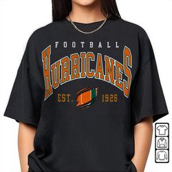 miami football sweatshirt, hurricanes shirt retro fooball american