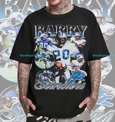 vintage 90s graphic style barry sanders t-shirt, barry sanders tee, retro barry sanders oversized t-shirt