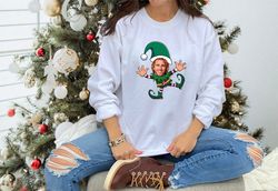custom face christmas sweatshirt, custom face elf sweatshirts, christmas family sweatshirt, funny custom face christmas
