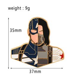 marvel captain america and winter soldier brooches men friendship badges pins jewelry accessories on the clothes