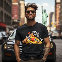 halloween skeleton eating pizza shirt, halloween party shirt, pizza lover shirt, all i want pizza and horror movies tees