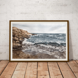 seascape original painting watercolor sea painting