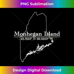 monhegan island maine coordinates long sleeve - classic sublimation png file - chic, bold, and uncompromising