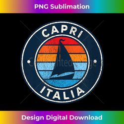 Capri Italy Vintage Sailboat Retro 70s - Luxe Sublimation PNG Download - Lively and Captivating Visuals