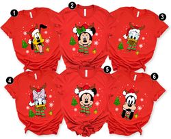 disney family christmas shirt, family christmas matching shirt, custom disneyland christmas t-shirt, disney character ch