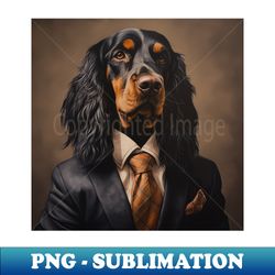 Gordon Setter Dog in Suit - Modern Sublimation PNG File - Add a Festive Touch to Every Day