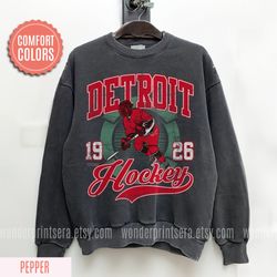 Detroit Hockey Red Wing Vintage Style Comfort Colors Sweatshirt,Detroit Wing Sweater,Wings T-Shirt,Hockey Fan Shirt,Detr
