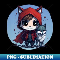 red werewolf watercolor illustration - vintage sublimation png download - transform your sublimation creations