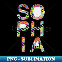 sophia name typography - retro png sublimation digital download - perfect for personalization