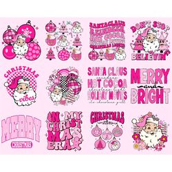 retro pink christmas png bundle, pink christmas png, christmas png, christmas shirt design, png bundle, christmas sublim