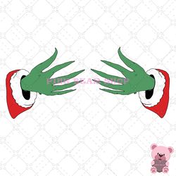 hands grinch, grinch fingers svg, retro christmas svg, santa grinch svg -pink bear shop