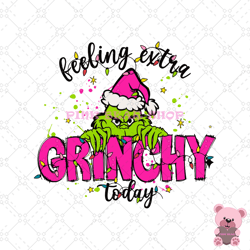 feeling extra grinchy today svg, retro christmas svg, santa grinch svg,xmas grinch svg -pink bear shop