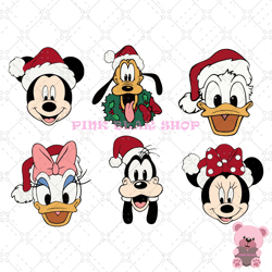 christmas mikey mouse and friends svg -pink bear shop