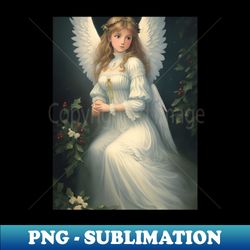 vintage victorian christmas angel - high-resolution png sublimation file - transform your sublimation creations