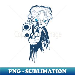 cat pointing a gun - high-resolution png sublimation file - perfect for creative projects