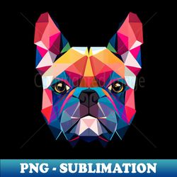 french bulldog geometric portrait - vibrant - instant png sublimation download - perfect for sublimation mastery