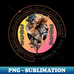 geometric lion expression - signature sublimation png file - enhance your apparel with stunning detail