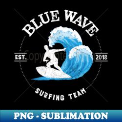 blue wave surfing team - high-quality png sublimation download - bold & eye-catching