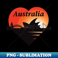 i love australia - iconic opera house heart - sublimation-ready png file - transform your sublimation creations