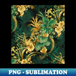 jungle flowers pattern - png transparent sublimation design - perfect for sublimation mastery