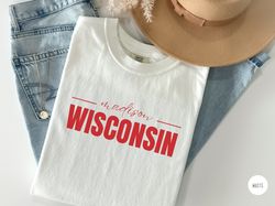 wisconsin badgers football shirt, u of wisconsin clothing t-shirt gift, university of wisconsin badger tailgate tshirt f