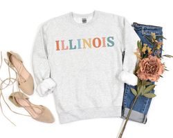 Illinois Sweatshirt Illinois Sweater Cute Illinois Shirt Illinois Crew Neck Illinois Gift For Her Illinois Sweatshirts I