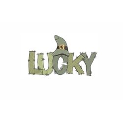 lucky machine embroidery design. 4 sizes. st. patrick's day embroidery design