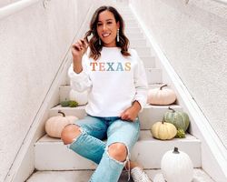 texas sweatshirt texas sweater cute texas shirt texas crew neck texas gift for her texas sweatshirts texas sweaters texa