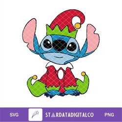 stitch christmas svg, lilo and stitch svg, christmas cartoon svg, stitch clipart, instant download