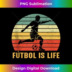 futbol is life retro vintage best soccer lovers men boys tank top - contemporary png sublimation design - tailor-made for sublimation craftsmanship