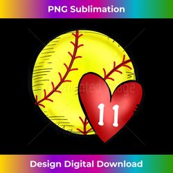 womens custom softball mom number 11 heart for mom, mommy tank top - futuristic png sublimation file - access the spectrum of sublimation artistry