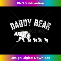 vintage daddy bear with 3 three cubs dad father papa gift tank top - minimalist sublimation digital file - elevate your style with intricate details