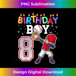 8th birthday boy dabbing boy 8 year old baseball player - deluxe png sublimation download - striking & memorable impressions