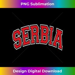 serbia varsity style red text - futuristic png sublimation file - reimagine your sublimation pieces