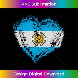 vintage argentina flag stylish heart shape design - vibrant sublimation digital download - customize with flair