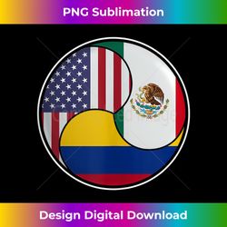 colombia, mexico and the usa. multicultural heritage tank top - bespoke sublimation digital file - immerse in creativity with every design