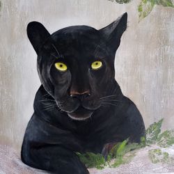 textured painting with acrylic paints panther original art wall art medium painting