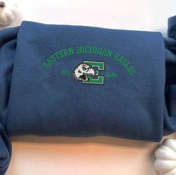 ncaa embroidered shirt, eastern michigan eagles embroidered sweatshirt, eastern michigan eagles logo, embroidered hoodie